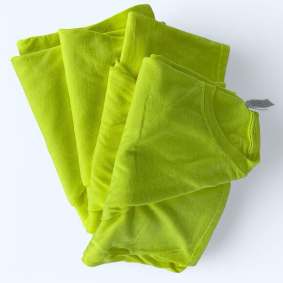 Jerzees Dri-Power Safety Yellow T-shirts Large (Lot of 4) - Picture 3 of 6